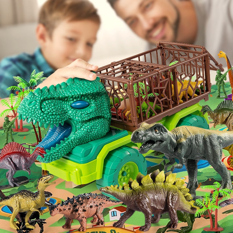 Dinosaurs Transport Carrier Truck Car Toy Indominus Rex Jurassic Park Educational Dinosaur Toys for Children Boys Gifts  BX1310 China / JX 30PCS Official JT Merch