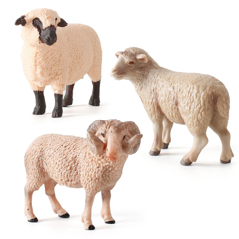 Simulation Farm Animal Fun Toy Ranch Cute Sheep Movable Doll Model Collection Decoration Childrens Educational Toy Statue Gift  BX1310 Style 1 Official JT Merch