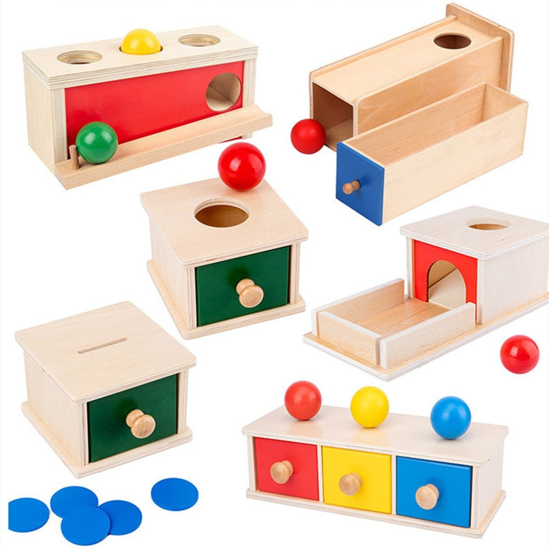 Montessori Kids Wooden Coin Box Drawer Game Science Educational Toys Preschool Training Baby Early Learning Teaching Aids Toys  BX1310 001 Official JT Merch