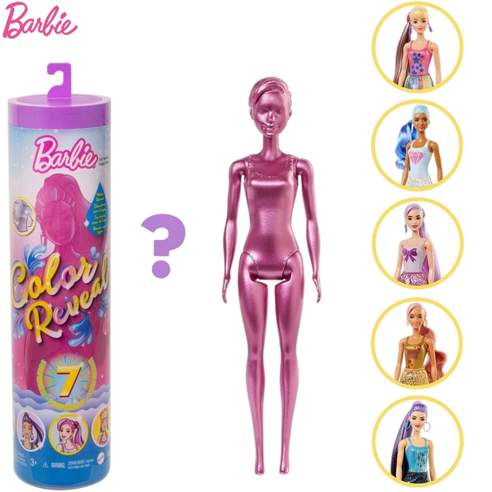 Barbie Surprise Blind Box Color Reveal Doll Mermaids Theme Temperature Sensing Discoloration Toy Kid Gift  BX1310 GTP41 Official JT Merch