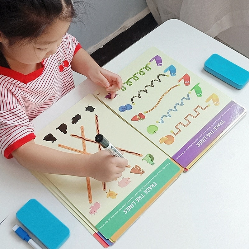 Montessori Children Toys Drawing Tablet DIY Color Shape Math Match Game Book Drawing Set Learning Educational Toys For Children  BX1310 Style 1 Official JT Merch