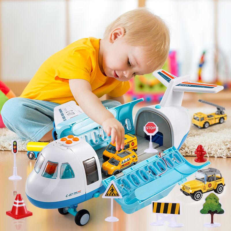 Mist Spray Plane Childrens Toys Cars for Boys with  6 Diecast Construction Vehicles,Educational Toys for Kids 2 to 4 Years Old  BX1310 With spray Official JT Merch