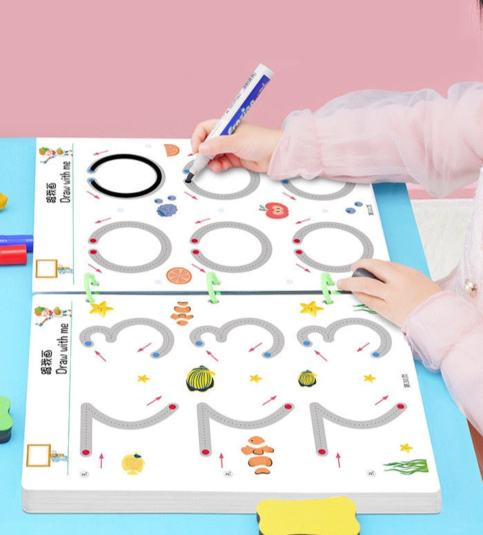 Children Montessori Toys Educational Math toys Drawing Tablet Pen Control Hand Training For Boy Girl Shape Math Match Game Book  BX1310 style 1 Official JT Merch