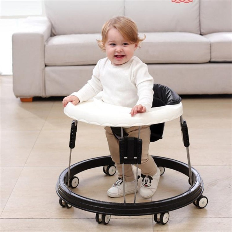 Baby Walker With Wheel Boys Baby Walk Learning Anti Rollover Foldable Girl Wheel Walker Multi-Functional Seat Car Baby Pushchair  BX1310 white Official JT Merch