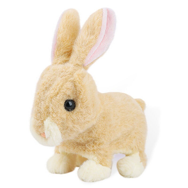 Robot Rabbit Toy Electronic Plush Bunny Pet Walking Jump Electric Animal Toys With Sound Cute Rabbit For Kids Birthday Gifts  BX1310 White Official JT Merch
