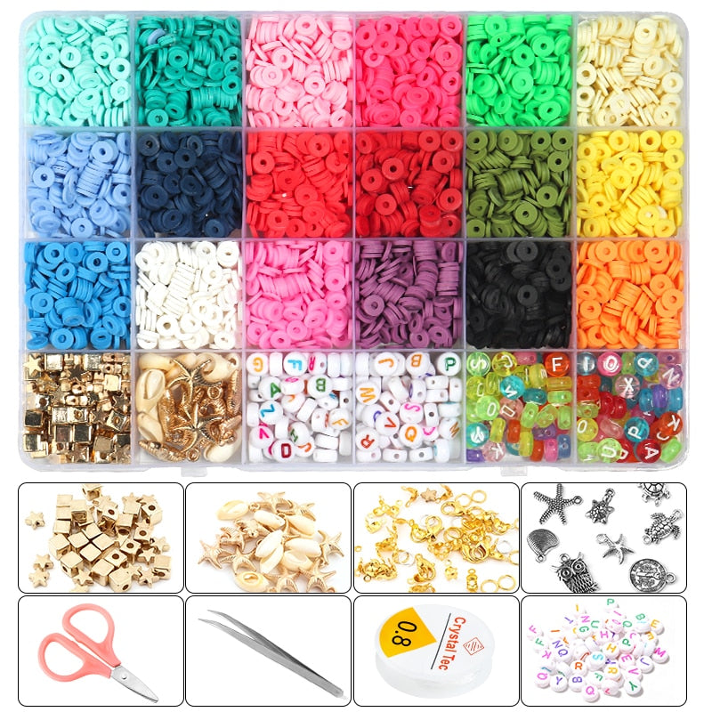 800-4800pcs/Box Polymer Clay Beads for Jewelry Making Accessories DIY Bracelets Necklace Earring Craft Kits For Children Gift  BX1310 6mm Apx 4800pcs Official JT Merch