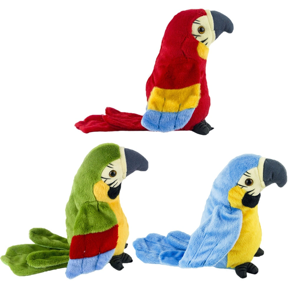 Cute Speaking Record Repeats Waving Wings Electroni Bird Stuffed Plush Toy Electric Talking Parrot Plush Toy Kids Birthday Gifts  BX1310 Blue Official JT Merch