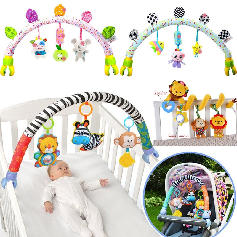 Baby Musical Mobile Toys for Stroller/Crib/Bed Plush Baby Rattles Toys for Baby Toys 0-12 Months Newborn Infant Educational Toys  BX1310 Forest Animal Official JT Merch