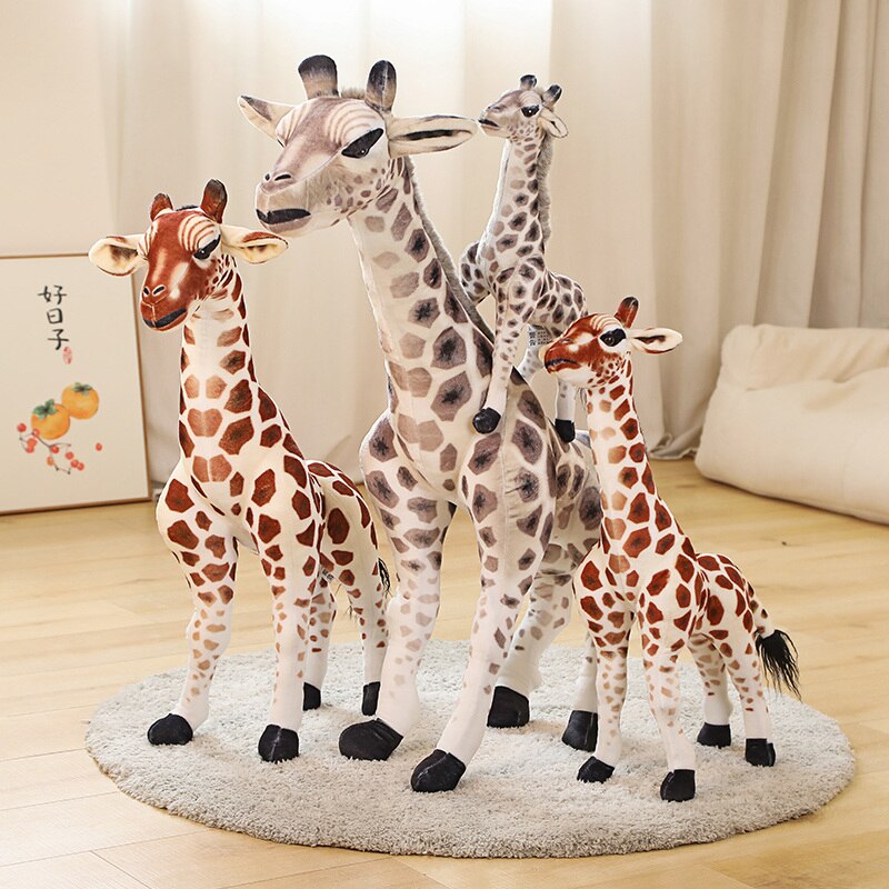 100cm Cartoon Giraffes Plush Toy Imitation Deer Plush Dolls Stuffed Soft Simulation Toy Kawaii Children Room Decoration Gifts  BX1310 47cm / Gray Official JT Merch