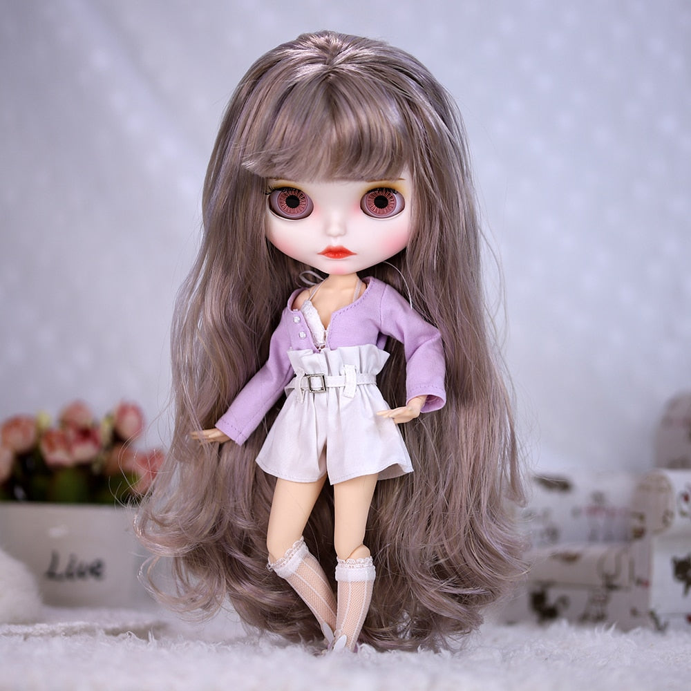 ICY DBS Blyth 1/6 bjd dolls joint body custom face colorful hair purple and white skirt suit girl boy gift toy  BX1310 Default Title Official JT Merch