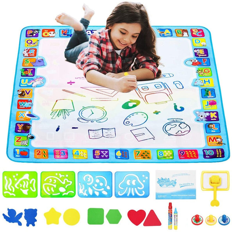 Coolplay Magic Water Drawing Mat Coloring Doodle Mat with Magic Pens Montessori Toys Painting Board Educational Toys for Kids  BX1310 A 29x29CM Official JT Merch