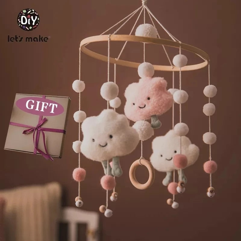 Baby Rattles Crib Mobiles Toy Bed Bell Musical Box 0-12month Cloud Cotton Carousel For Cots Projection  BX1310 1 Official JT Merch