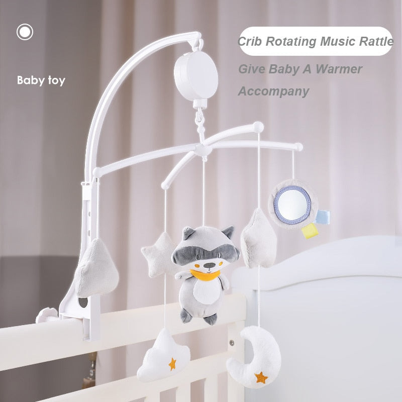 Cartoon Baby Crib Mobiles Rattles Music Educational Toys Bed Bell Carousel for Cots Infant Baby Toys 0-12 Months for Newborns  BX1310 Bear Official JT Merch