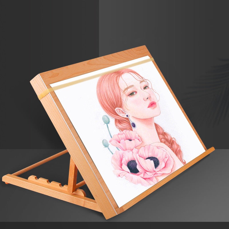 Folding Easel Portable Wood Desk Easel for Painting Artists Kids Sketching Pad Laptop Accessories Suitcase Paint Art Supplies  BX1310 China / A3 Official JT Merch