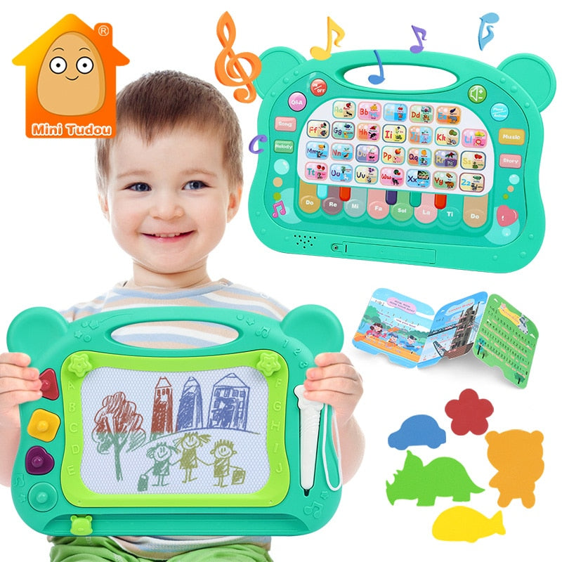Drawing Toy Kids Magnetic Writing Painting Board Electronic Language Musical Learning Machine Educational Toys For Children Gift  BX1310 Green Official JT Merch